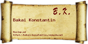Bakai Konstantin névjegykártya